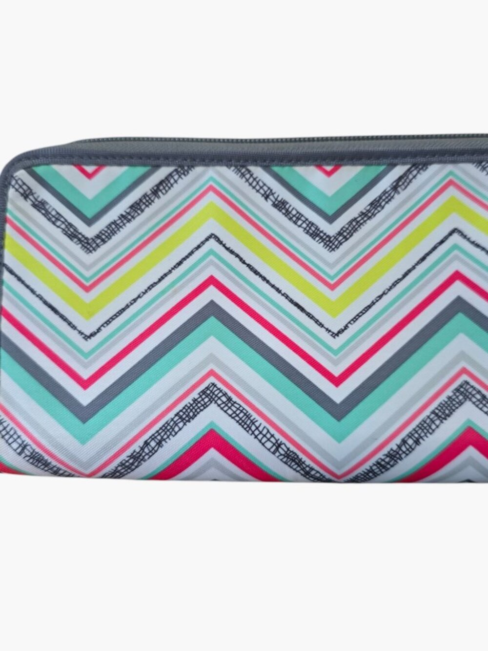 Thirty-One Party Punch "Save Your Way" Coupon Clutch Wallet Chevron Organizer